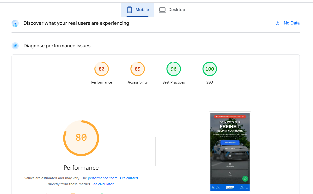 SERP Snapshot - Führerschein Papenburg