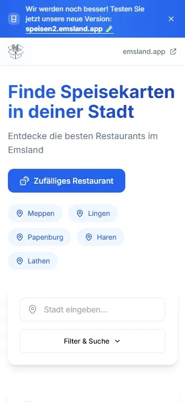 Digitale Speisekarte Mobile Version